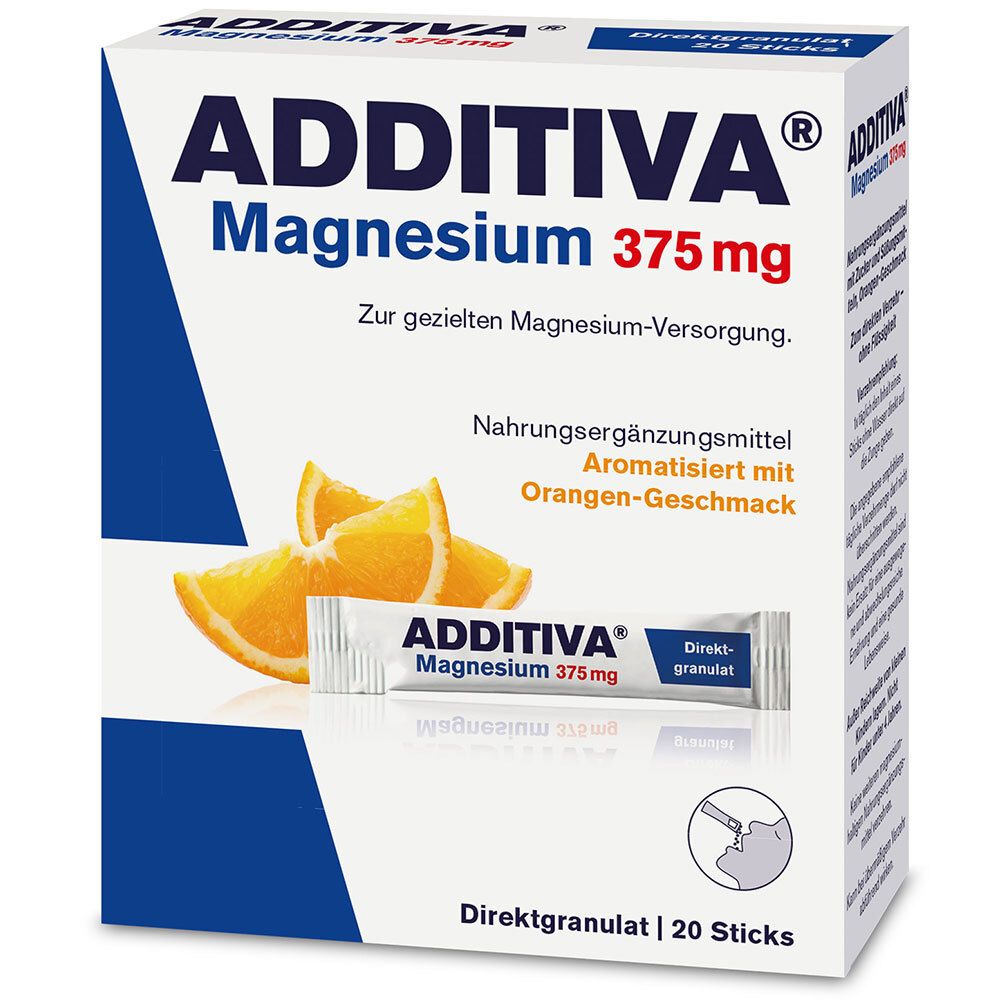Additiva Magnesium 375 mg Sticks Orange 20 St Granulat