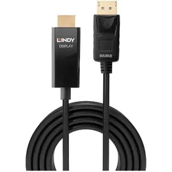Lindy Videokabel DisplayPort / HDMI (3 m), Videokabel, Schwarz