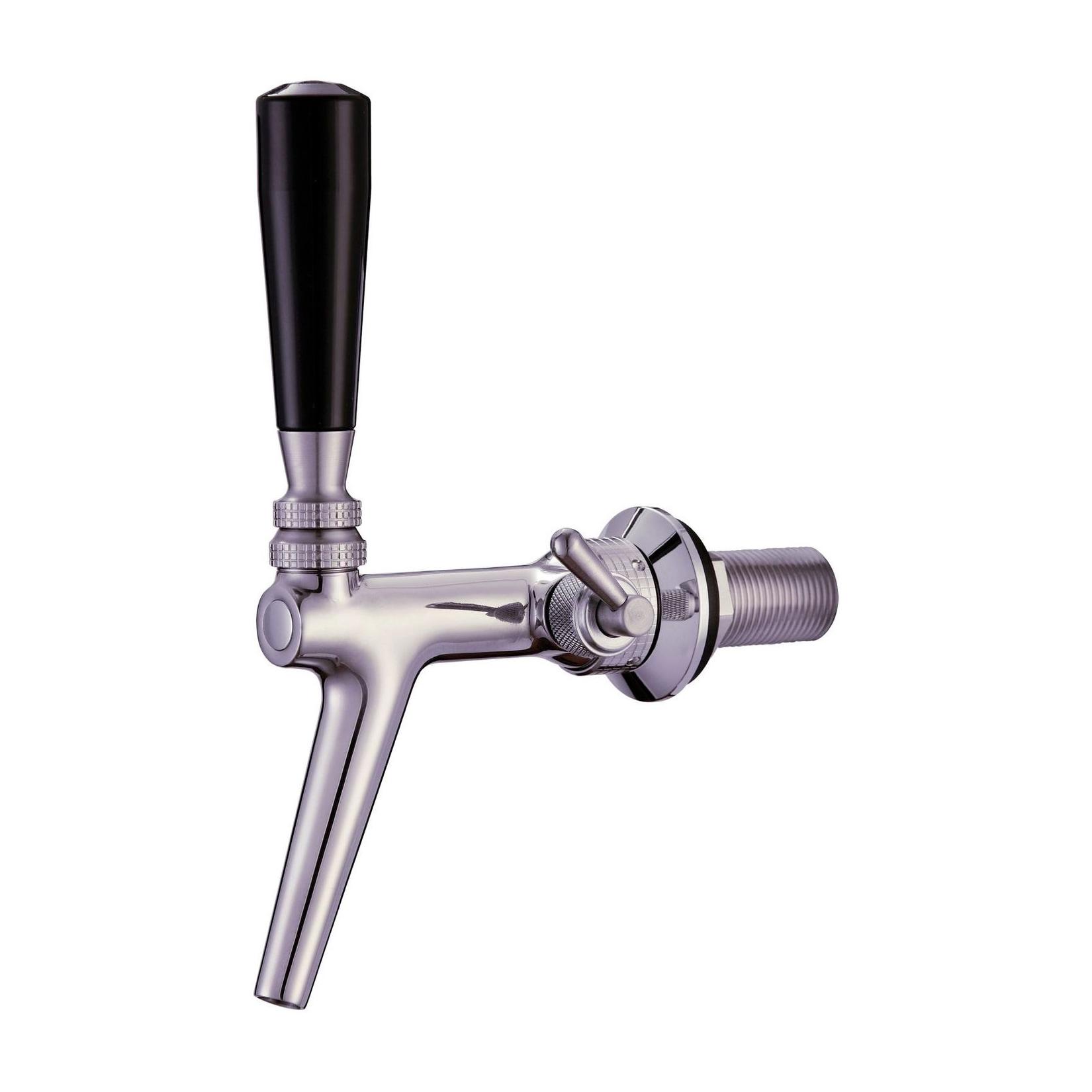 Zapfhahn, Kompensatorhahn, Bierzapfhahn, Schankhahn aus Chromnickelstahl mit Edelstahl Kompensator, Poliert, 55 mm