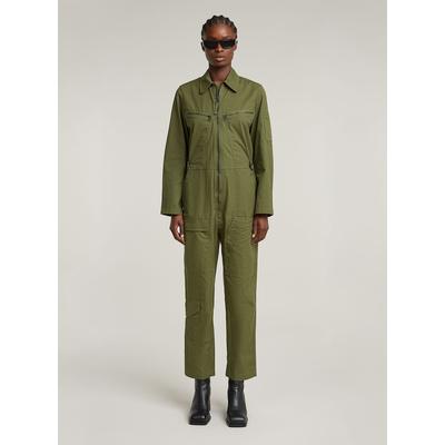 Jumpsuit G-STAR "Multi Zip Winter Jumpsuit", Damen, Gr. XXS, Normalgrößen, grün (shadow olive), Obermaterial: 100% Baumwolle, Overalls Jumpsuit