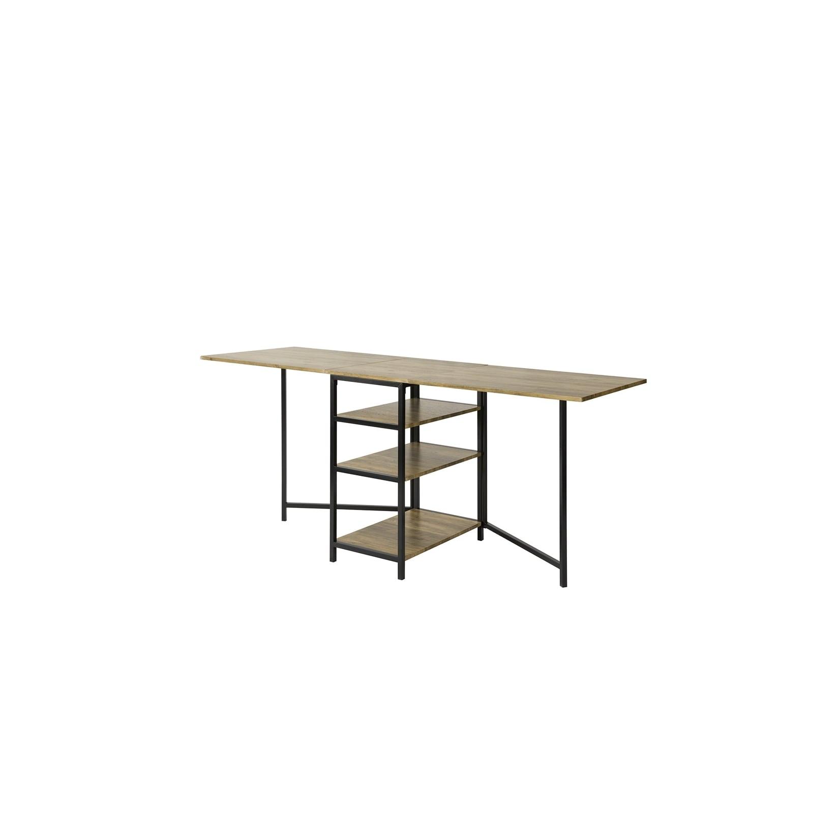 SoBuy Schreibtisch mit 3 Regalen Holzfarbe 180x60x76,5cm Funktional