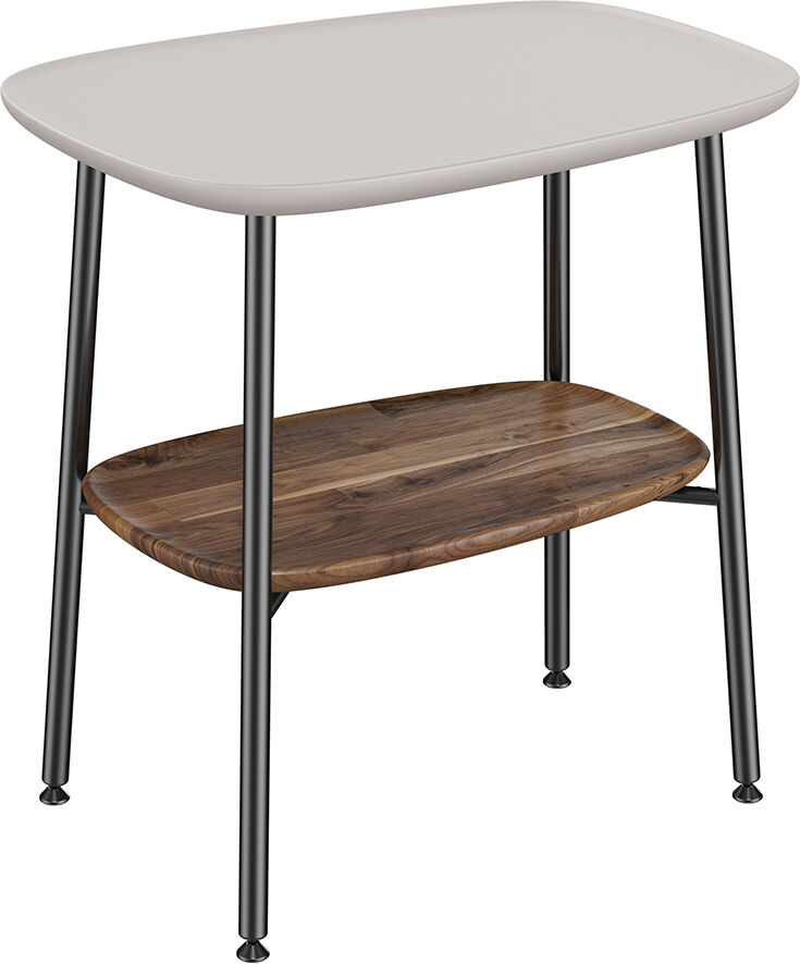 Table d'appoint VitrA Plural 64067 56,5 x 41,5 x 59 cm, étagère en noyer, autoportante, taupe mat