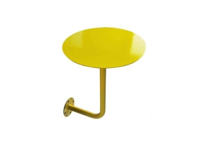 Kleiner Runder Wandtisch aus Edelstahl,Schwebender Beistelltisch für Bar Gebürsteter Edelstahl, Platzsparendes Design, Wandmontierter Bartisch, Einfache Montage(Yellow,35cm/13.8in)