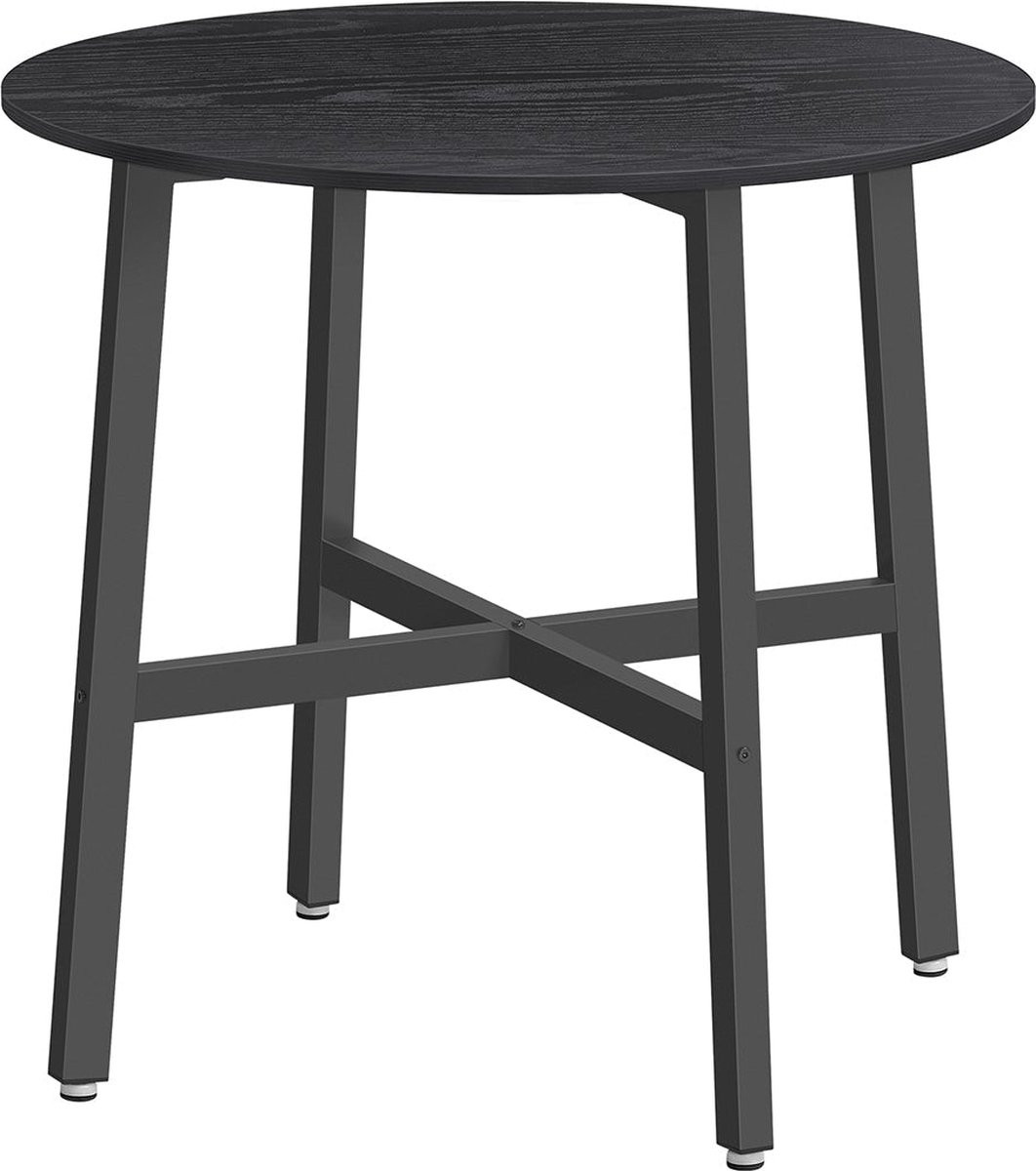 Ronde Eettafel Ebbenhout Zwart - Diameter: 80 cm, Hoogte: 75 cm