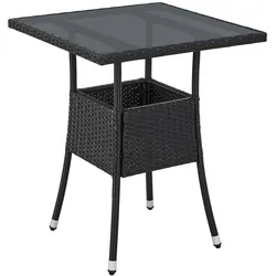 Juskys Polyrattan Gartentisch Yoro eckig - wetterfest Outdoor Beistelltisch 60x60 cm - Schwarz