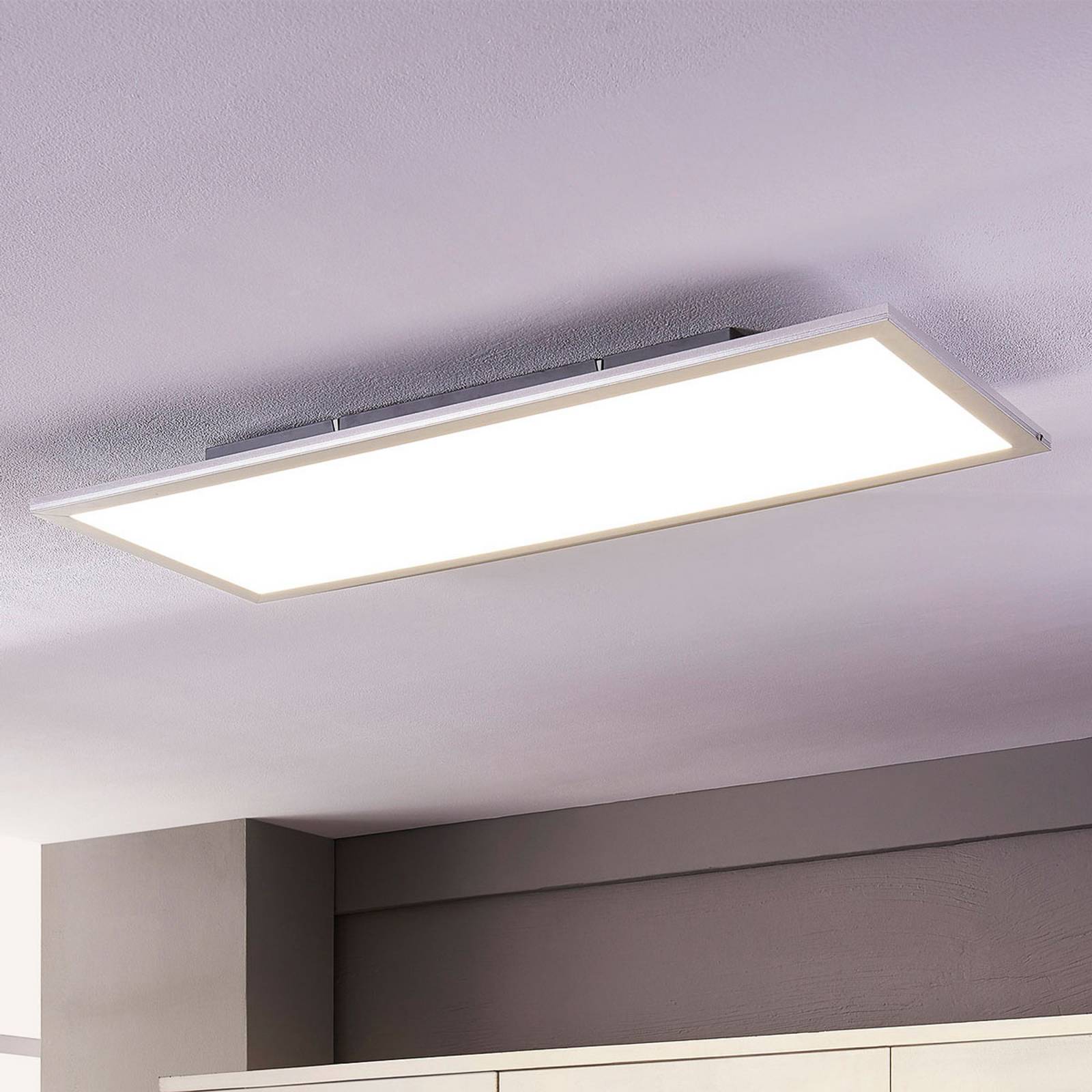 Pannello LED Lindby Livel, set di 2, 4.000 K, 80 x 30 cm, argento Livel, Bianco / Opale, Cucina, Plastica, Moderno, Pannello LED