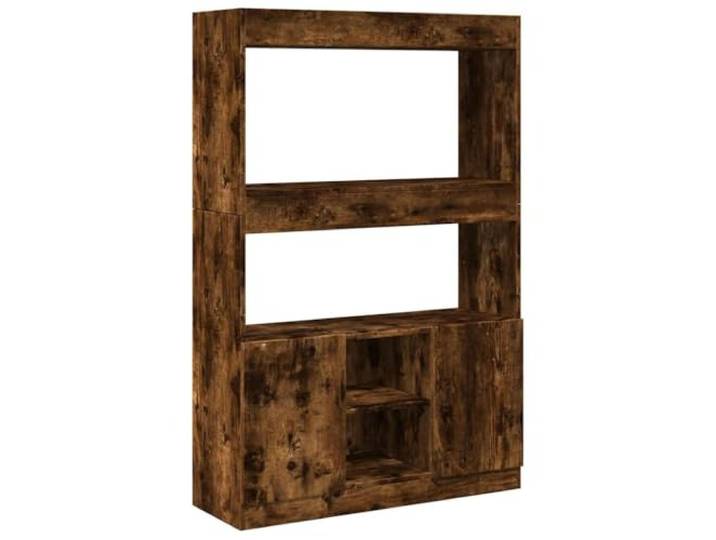 HKTMGDNG Highboard Räuchereiche 92x33x140 cm Holzwerkstoff Standregal Vielseitiger Schrank mit Türen und offenen Regalfächern für Ihr Wohnzimmer, Büro oder Schlafzimmer. Robust & stilvoll.
