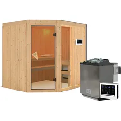 Karibu Sauna Fiona 2-9kWBioofen-Steuergerät-OhneDachkranz