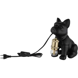 Globo, Tischlampe, TISCHLEUCHTE 1XE27 60W +WIPPS. (DOGO HUND SCHWARZ) (E27)
