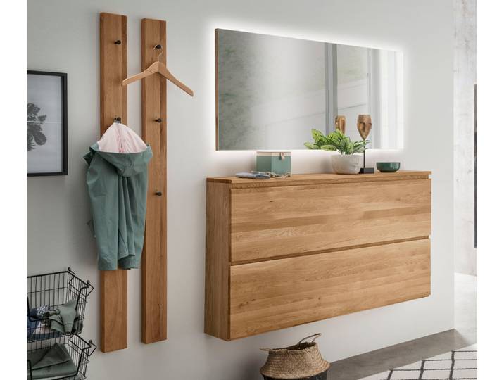 Garderobe Sienna 4 - teilig, aus massiver Wildeiche – Montierte Lieferung – 3%-Vorkasse-Rabatt