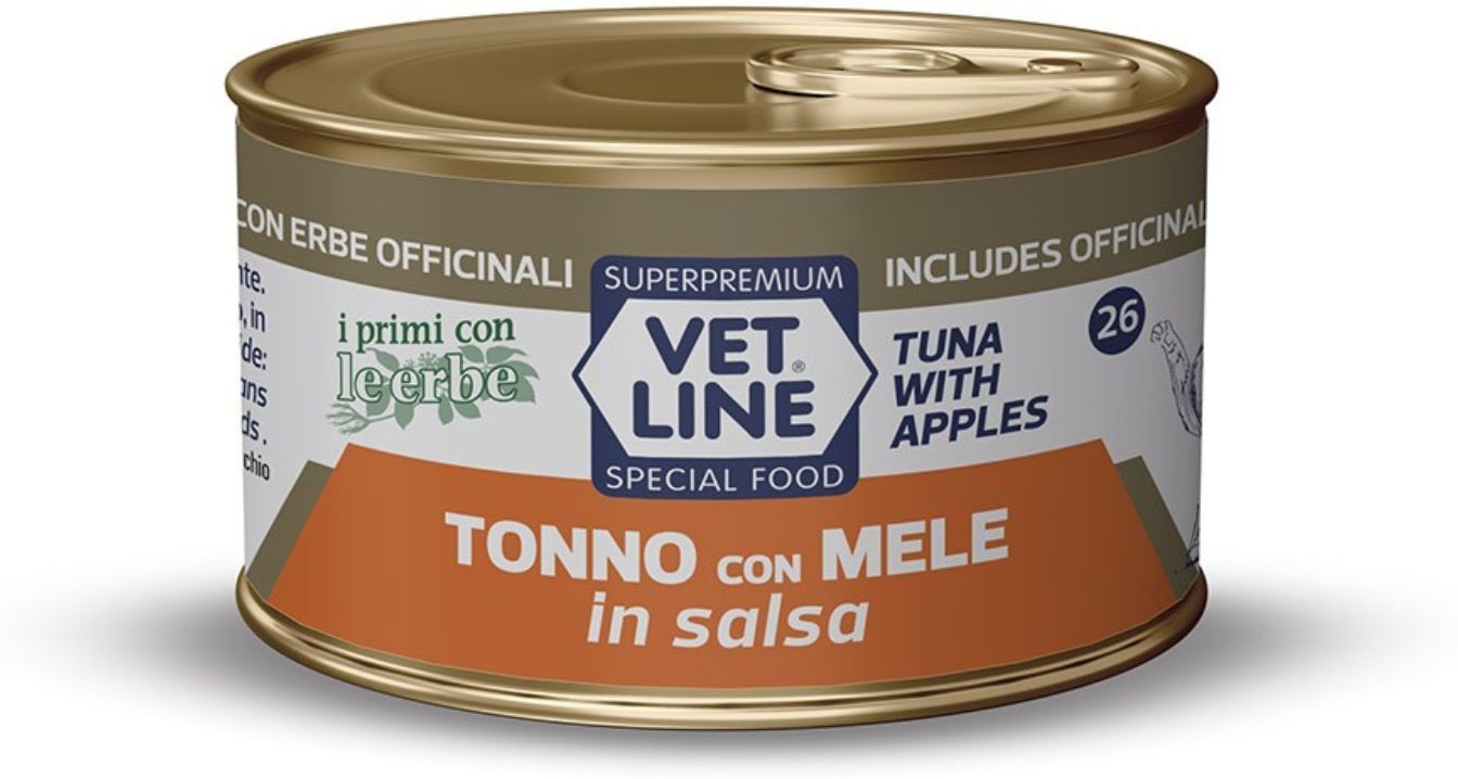 Vetline Vet Line Umido Tonno con Mele in Salsa per Gatti 70 g