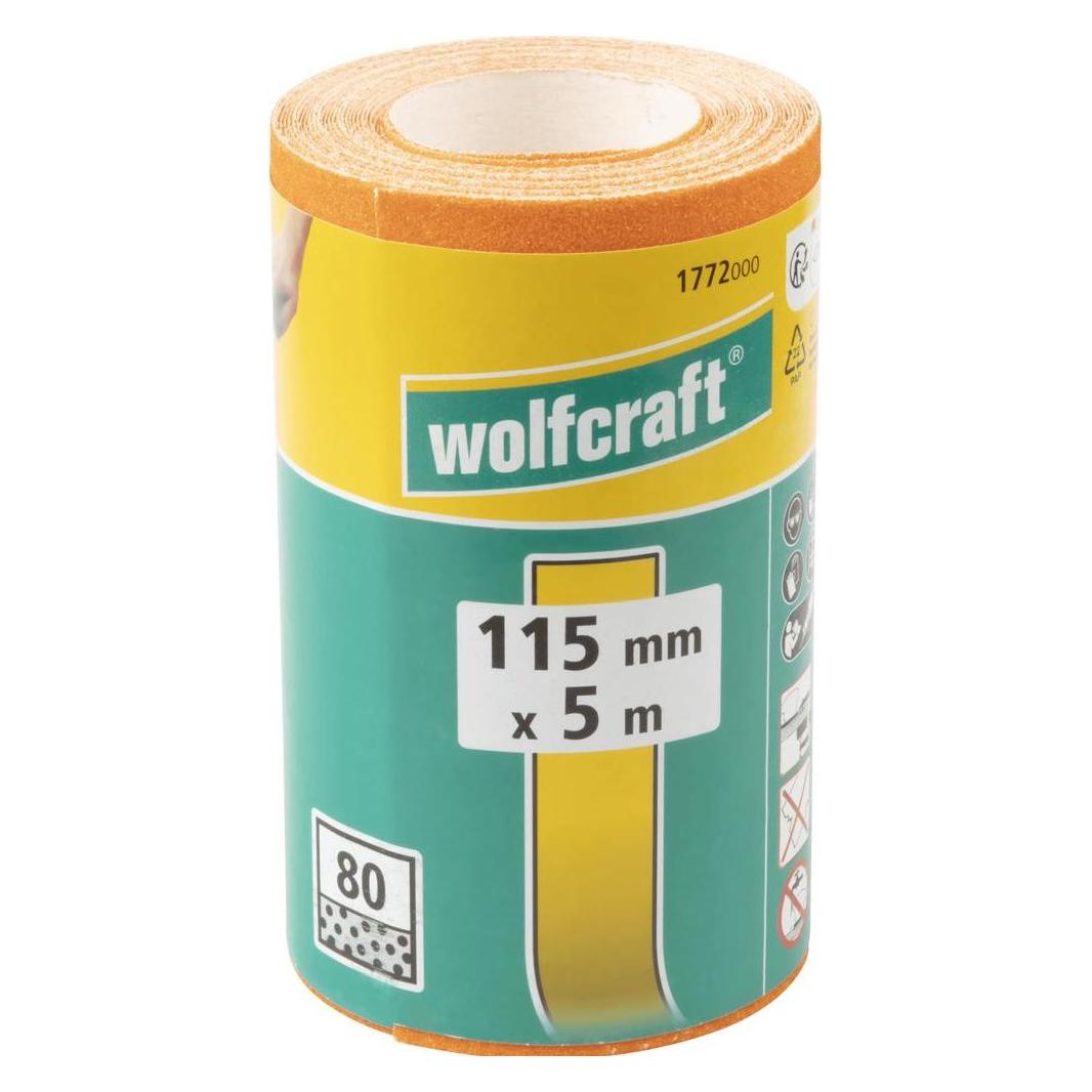 wolfcraft 1 Schleifpapierrolle Kor. K80, 5mx115mm (80) (1772000)