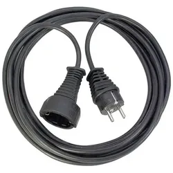 Qualitäts-Kunststoff-Verlängerungskabel 2m H05VV-F 3G1,5 schwarz