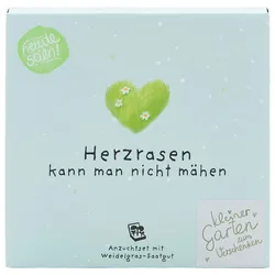 Charmantes Weidelgras-Pflanzset "Herzrasen kann man nicht mähen" – Einzigartiges Geschenk & Bedanken, das wächst & lange Freude schenkt