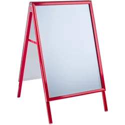 Kundenstopper A1 Outdoor SOLID-STOP 32 mm | Gehrung | rot, Aluminium