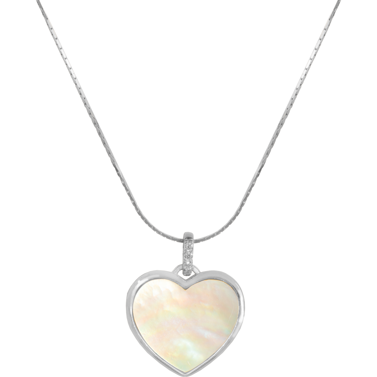 Jacques Lemans Kette Herz Sterlingsilber mit Perlmutt/Zirkonia