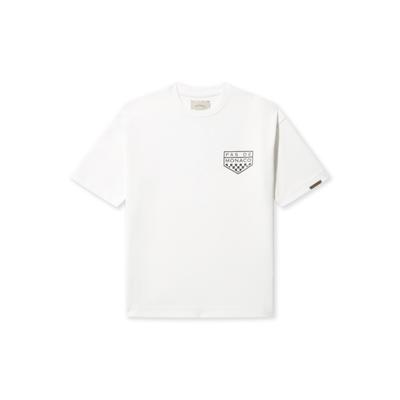 T-Shirt PAS DE MONACO "Pas De Monaco IMPASSE T-SHIRT", Herren, Gr. XXL, weiß (sanftes weiß), 70% Polyester, 30% Baumwolle, bedruckt, relaxed fit, Rundhals, Shirts T-Shirt