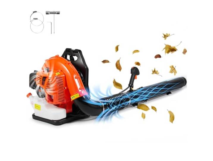 VEVOR Souffleur de Feuilles à Essence\, 79 CC\, souffleur de Neige à Dos 2 Temps\, avec réservoir de Carburant 3 L\, Volume d'air 930 CFM pour Entretien de pelouse\, Nettoyage des Feuilles\, déneigement