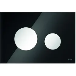 TECE, Betätigungsplatte, TECEloop WC-Bettigungsplatte Glas schwarz Tasten wei 9240654