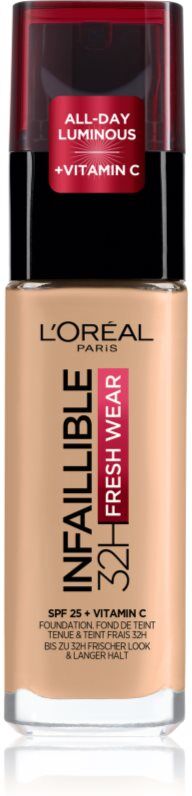 L’Oréal Paris Infaillible 32H Fresh Wear langlebiges Flüssig Make-up Farbton 120 Warm Doré 30 ml