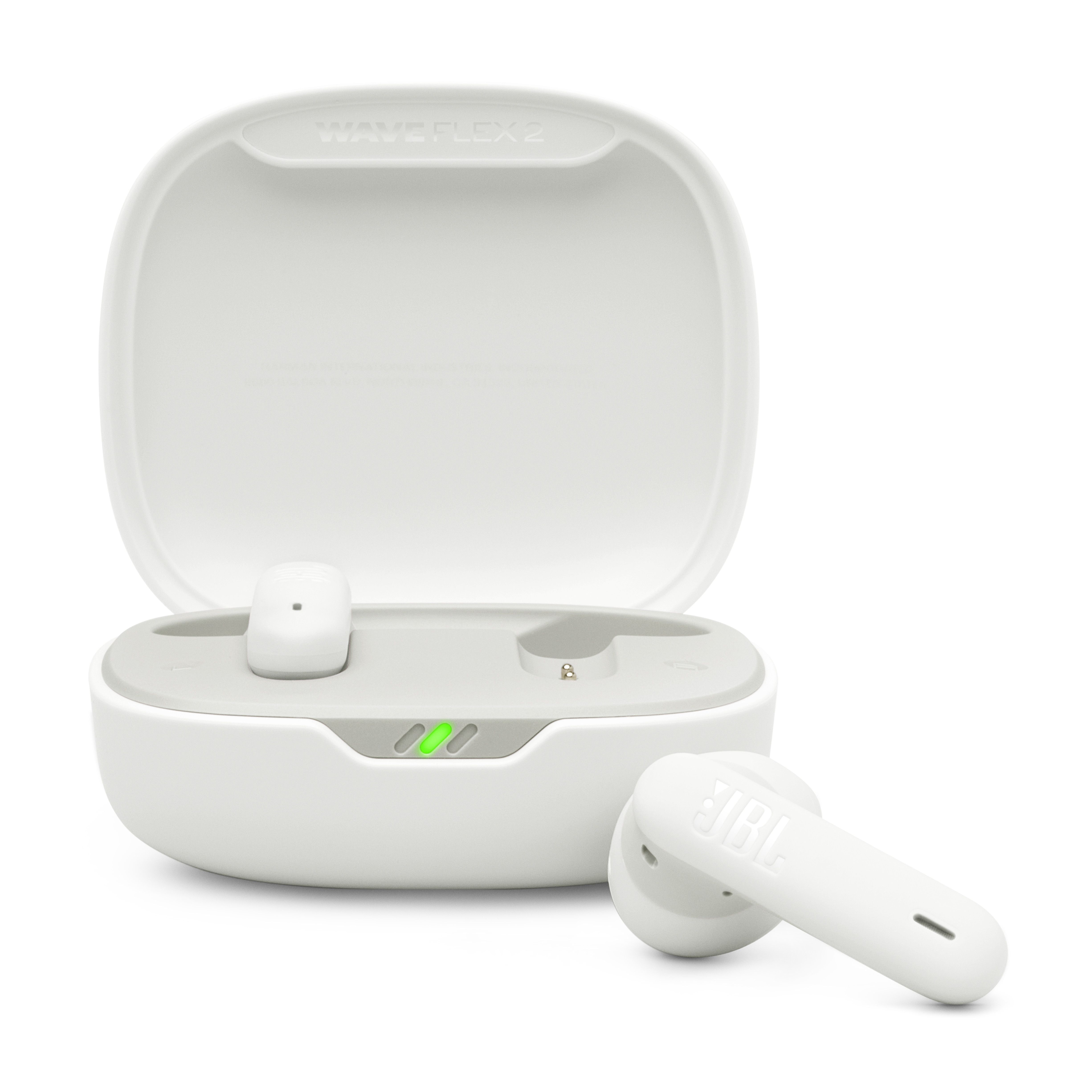 JBL Wave Flex 2 In-Ear Bluetooth Kopfhörer kabellos 8 h Laufzeit IP54 USB Typ-C (Weiß) JBLWFLEX2WHT