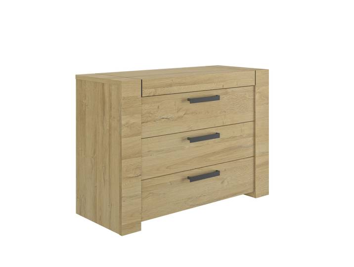 Commode 3 tiroirs avec poignées en métal - CO5074