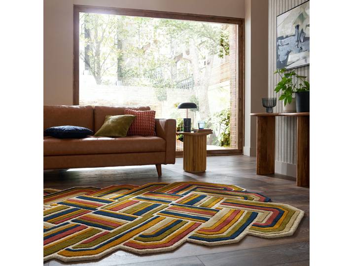 Wollteppich Lattice Shaped Typ B Orange 200 x 300cm Wolle