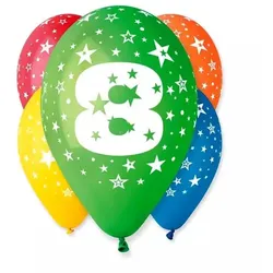 Bunte Zahlen-Luftballons, 5er-Pack – 8