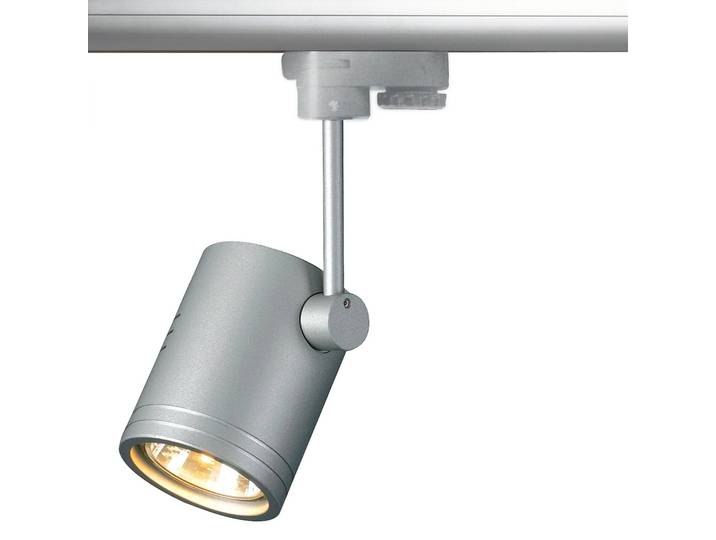 SLV Bima I Strahler 3-Phasen-HV-Schiene grau BIMA, dimmbar, alu / grau / zink, für Wohn- / Esszimmer, Aluminium, Modern, Stromschienenstrahler