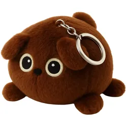 Plüsch Schlüsselanhänger Maskottchen Kuscheltier Teddybär Braun Metallring 9cm