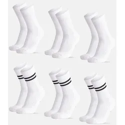 TENNIS CREW SOCKEN - 6-Pack - Weiß/Schwarz | Weiß - 43-47