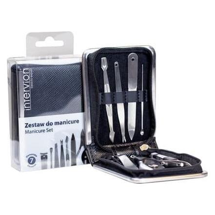 Markenlos INTER-VION SET Black Leather zestaw do manicure obcinacz + cążki + pilniczek + pęseta + nożyczki + (39434436)