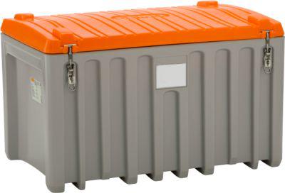 Transport- und Pritschenbox CEMO CEMbox 400, Polyethylen, 400 l, L 1200 x B 790 x H 750 mm, stapelbar, grau/orange