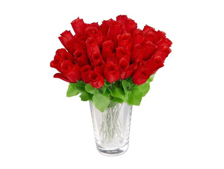 Relaxdays Lot de 288 roses rouges en bouquets
