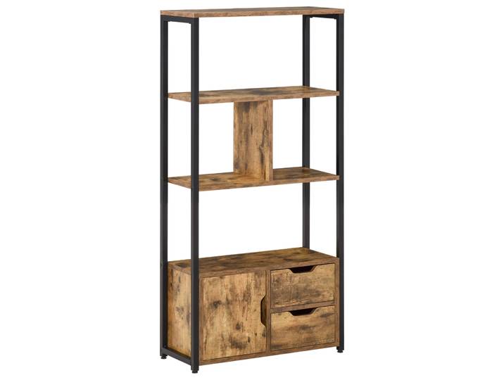 MCOM-Banc de salle de bain avec Armario et 2 Cajones, Marrón, Industriel 58x24x122 cm