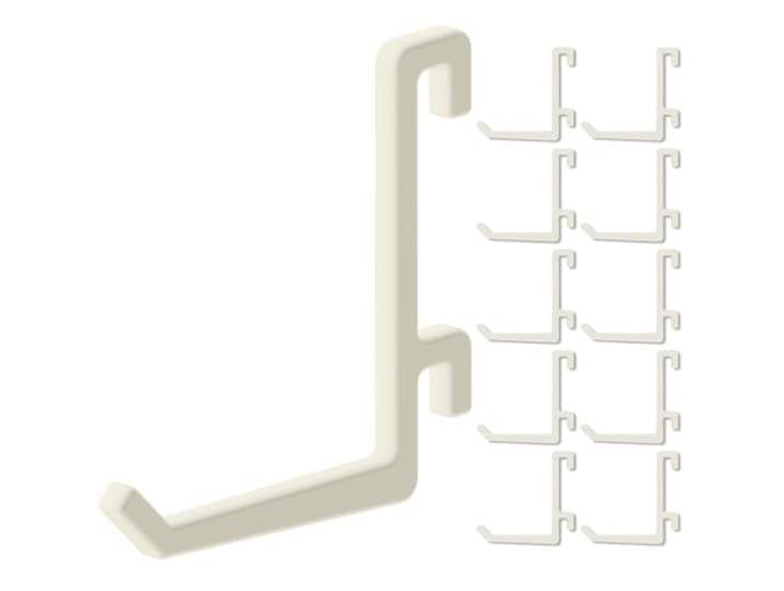 10 crochets pour panneau perforé Ikea Skadis\, en L incliné 40mm Support mural\, plaque pour outils et accessoires