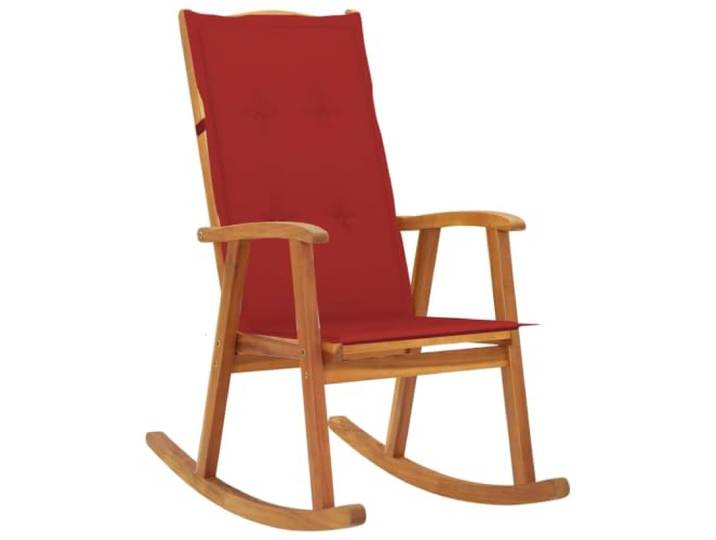 HEFZGDB Vintage Schaukelstuhl aus Massivholz Akazie mit Wetterfester Auflage, Hohe Rückenlehne für Extra Komfort, Terrassenmöbel und Wohnzimmerstuhl, Robust und Langlebig, Belastbar