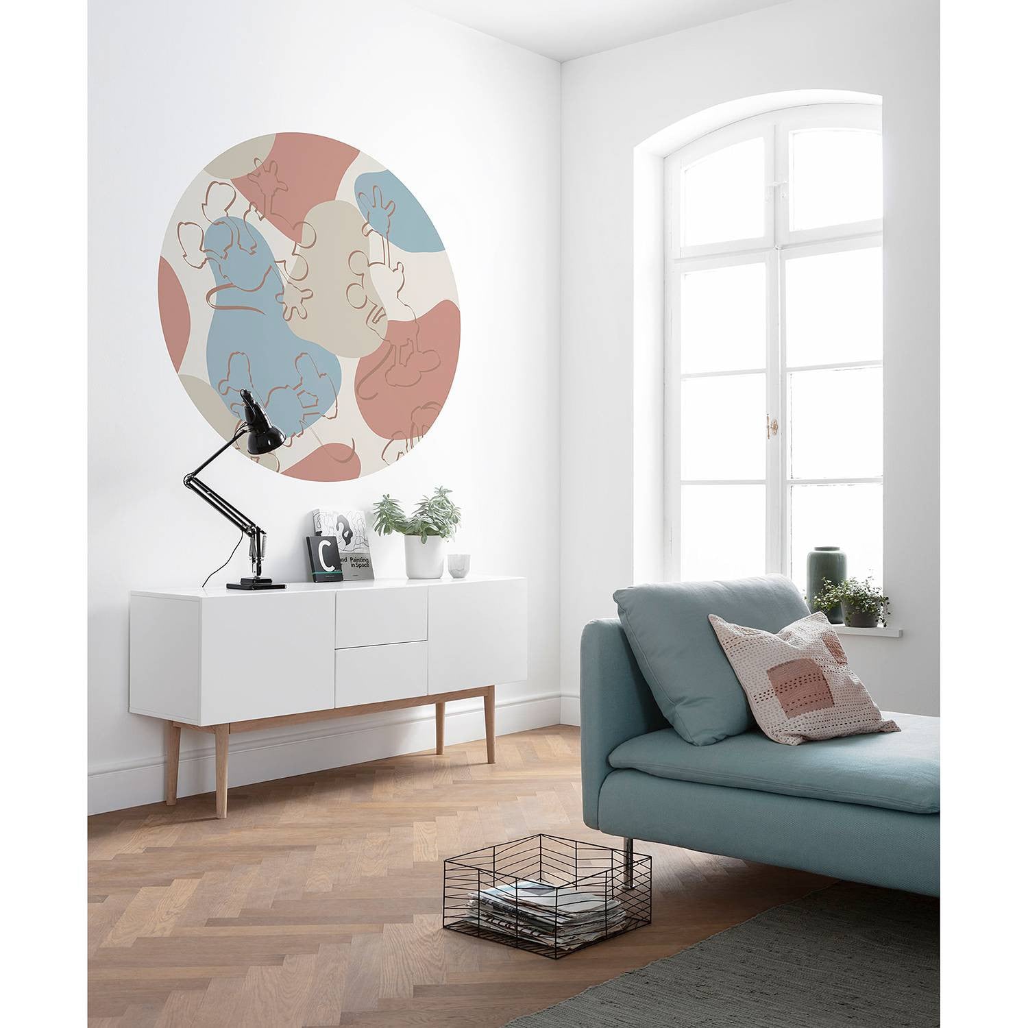 home24 Fotobehang Mickey Terra Bubbles, meerdere kleuren, Ø 125 cm