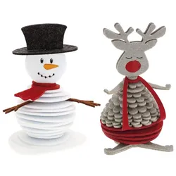 Filz-Bausatz "Elch und Schneemann", 2 Stück