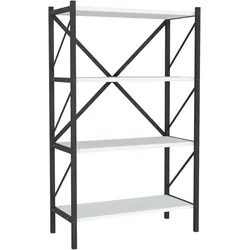 VCM, Regal, Holz Metall Aufbewahrung Stand Regal Bücherregal Deko Bücher Standregal Insasi 4 (66 x 34 x 121 cm)