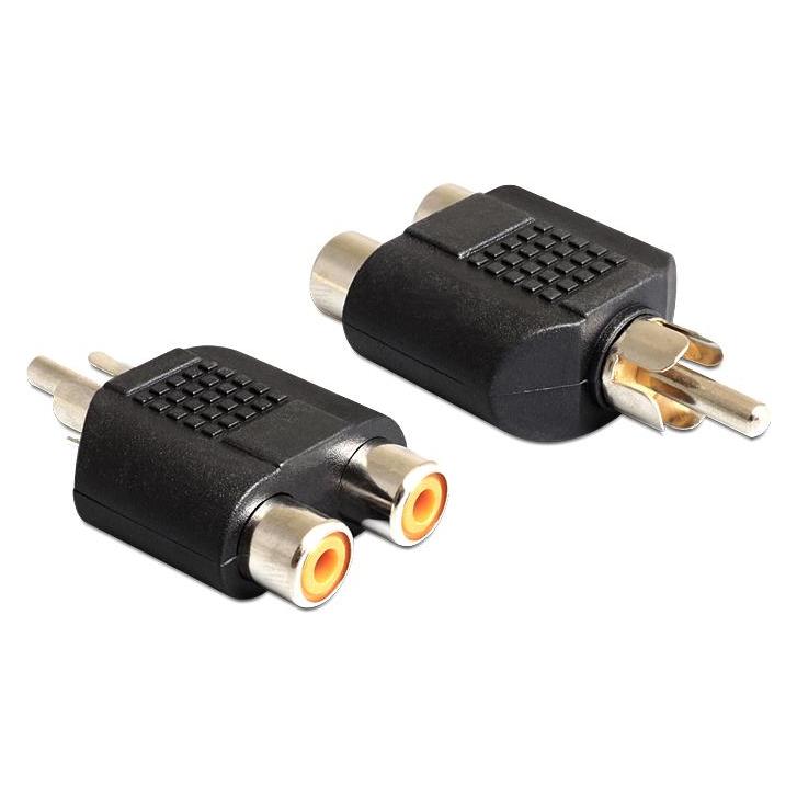 Delock 2x Cinch Buchse - 1x Cinch Stecker (Klinkenadapter) (84499)
