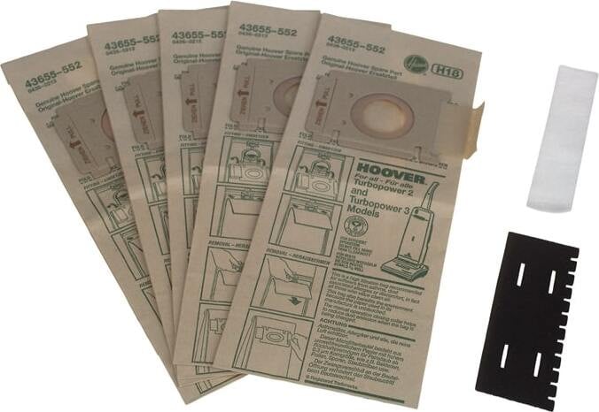 Hoover Originele H18 Stofzuigerzakken met Motorfilter en Luchtfilter, 5 stuks