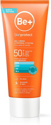 Be+ Skinprotect Körper- und Gesichtscremegel LSF 50+ 200 ml