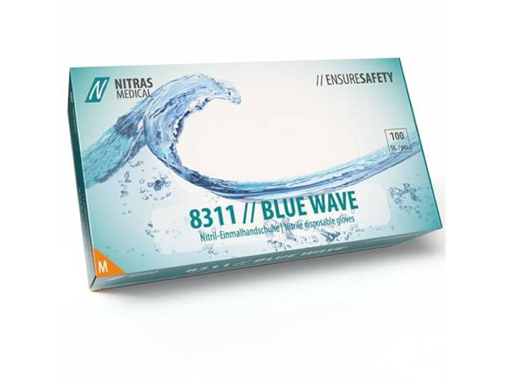 No Name Nitril Blue Wave 832-M 100 st. Nitril wegwerphandschoen maat (handschoenen): M