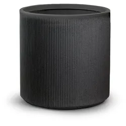 Harzvase für Pflanzen im Innen- und Außenbereich, rundes zylindrisches Design, D.36x35h, Modigliani Grey