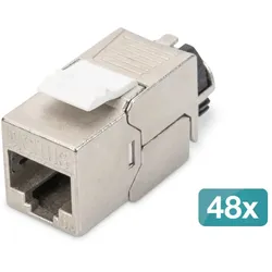Digitus CAT 6A Keystone Modul, geschirmt mit intelligentem Kabelmanager - 48 Stk.