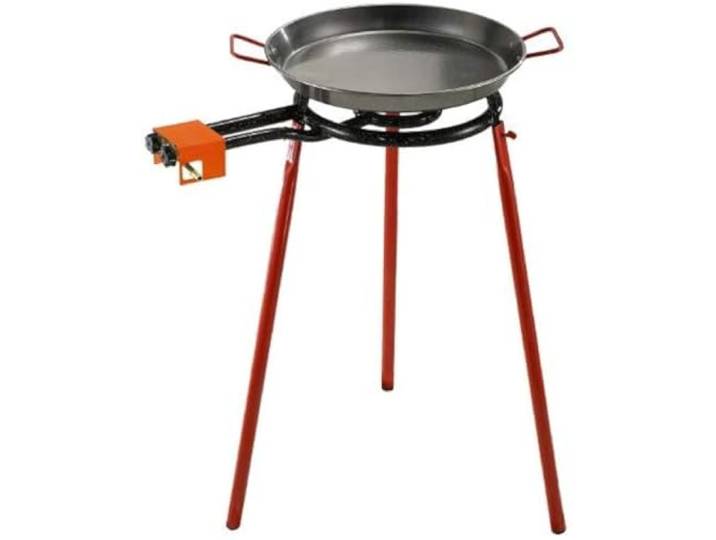 Garcima Mediterraneo Paella-Pfannen-Set mit Brenner, 40,6 cm Karbonstahl Outdoor-Pfanne und Beine, importiert aus Spanien (10 Portionen)
