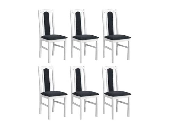 LeafDesign Esszimmerstühle 6er Set, Massivholz, Gepolstert, Weiß Küchenstühle, Esstischstühle und Essstühle für Wohnzimmer, Restaurant, Café, Hotel und Gastronomie – hoher Sitzkomfort