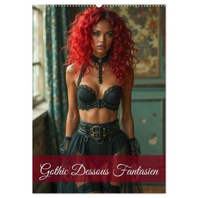 Gothic Dessous Fantasien (Wandkalender 2027 DIN A2 hoch), CALVENDO Monatskalender