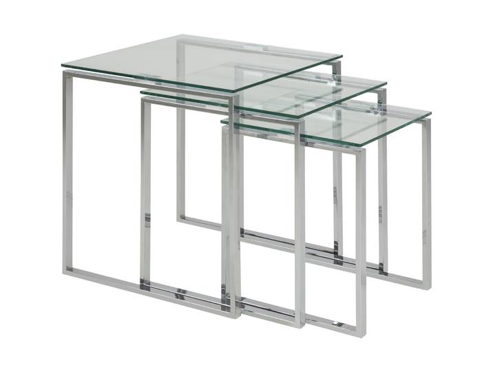 Beistelltisch 3er-Set Katrine klar Glas B 50 H 55 cm - Beistelltisch 3er-Set